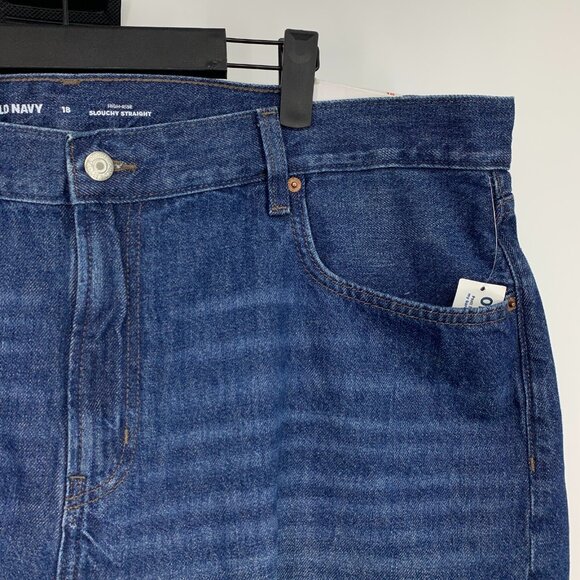 Old Navy Denim Shorts High Rise Slouchy Straight Fray Cut Off NWT - Picture 4 of 12